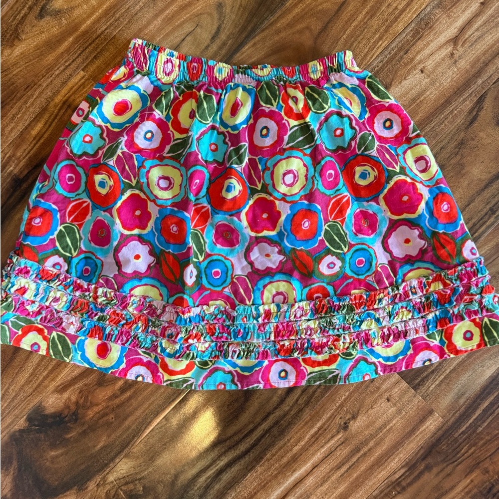 L.L. Bean Colorful Floral Skirt